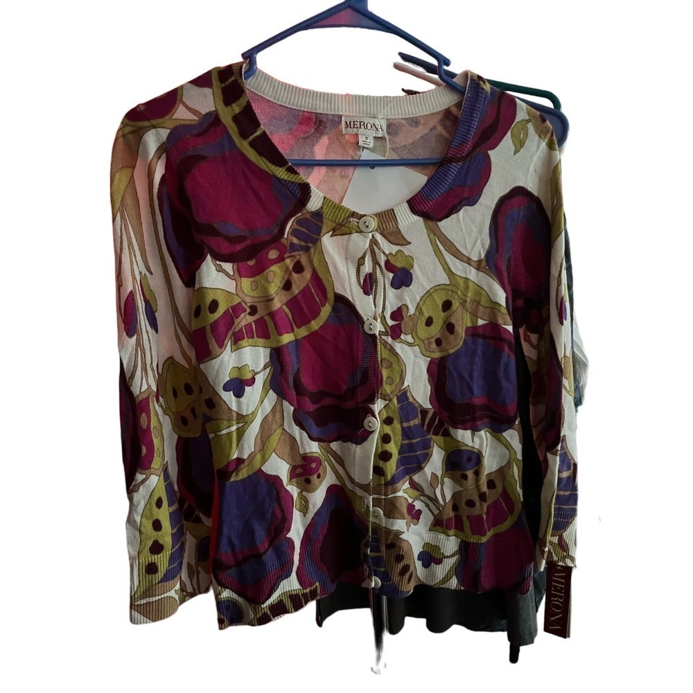 Merona Retro pattern cardigan NWT S